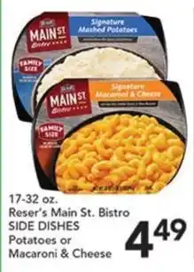 Pete's Fresh Market Reser's Main St. Bistro Side Dishes or Macaroni & Cheese offer