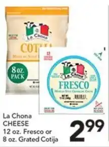 Pete's Fresh Market La Chona cheese offer