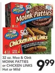 Pete's Fresh Market Moo & Oink Moink Patties or Chicken Links offer