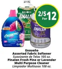 Rancho Markets Ensueño Assorted Fabric Softener or Pinalen Fresh Pine or Lavender Multi Purpose Cleaner offer