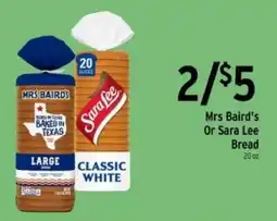 Brookshire's Mrs Baird's Or Sara Lee Bread offer