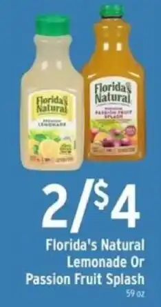 Brookshire's Florida's Natural Lemonade Or Passion Fruit Splash offer