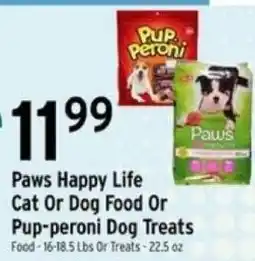 Brookshire's Paws Happy Life Cat Or Dog Food Or Pup-peroni Dog Treats offer