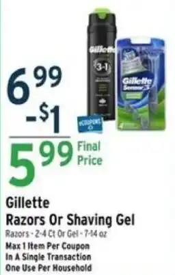 Gillette Razors Or Shaving Gel
