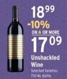 Brookshire's Unshackled Wine offer
