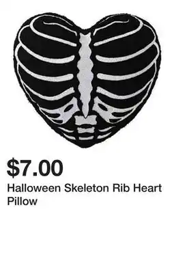 Five Below Halloween Skeleton Rib Heart Pillow offer
