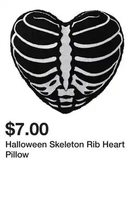 Five Below Halloween Skeleton Rib Heart Pillow offer