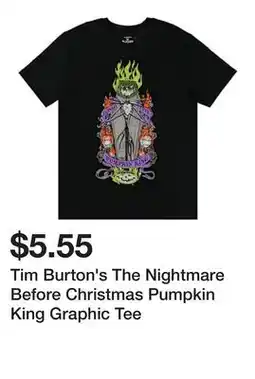 Five Below Tim Burton's The Nightmare Before Christmas Pumpkin King Graphic Tee offer