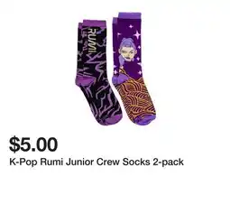 Five Below K-Pop Rumi Junior Crew Socks 2-pack offer