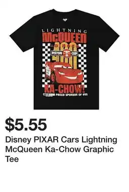 Five Below Disney PIXAR Cars Lightning McQueen Ka-Chow Graphic Tee offer
