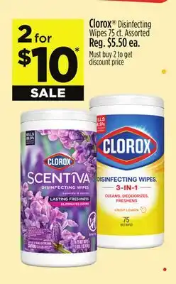Dollar General Clorox Disinfecting Wipes offer