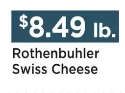 Heinen's Rothenbuhler Swiss Cheese offer