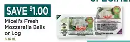 Heinen's Miceli's Fresh Mozzarella Balls or Log offer