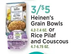 Heinen's Heinen's Grain Bowls 4.2-7.4 OZ. or Rice Pilaf and Couscous 4.7-6.75 OZ offer