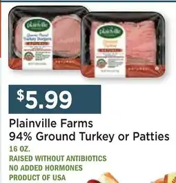 Heinen's Plainville Farms 94% Ground Turkey or Patties offer