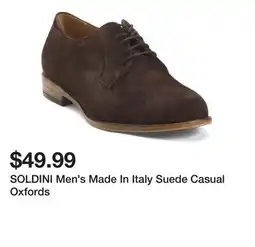 Marshalls SOLDINI Men's Made In Italy Suede Casual Oxfords offer