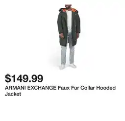 Marshalls ARMANI EXCHANGE Faux Fur Collar Hooded Jacket offer