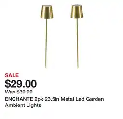 Marshalls ENCHANTE 2pk 23.5in Metal Led Garden Ambient Lights offer
