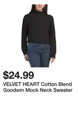 Marshalls VELVET HEART Cotton Blend Goodwin Mock Neck Sweater offer