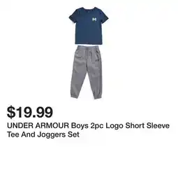 Marshalls UNDER ARMOUR Boys 2pc Logo Short Sleeve Tee And Joggers Set offer
