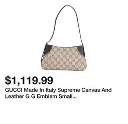 Marshalls GUCCI Made In Italy Supreme Canvas And Leather G G Emblem Small Shoulder Bag offer