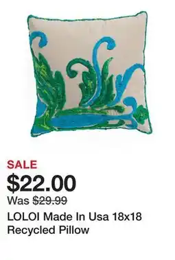 Marshalls LOLOI Made In Usa 18x18 Recycled Pillow offer