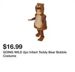 Marshalls GOING WILD 2pc Infant Teddy Bear Bubble Costume offer