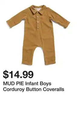 Marshalls MUD PIE Infant Boys Corduroy Button Coveralls offer