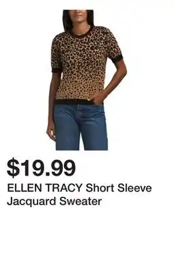 Marshalls ELLEN TRACY Short Sleeve Jacquard Sweater offer