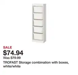 Ikea TROFAST Storage combination with boxes, white/white offer