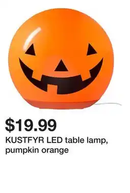 Ikea KUSTFYR LED table lamp, pumpkin orange offer