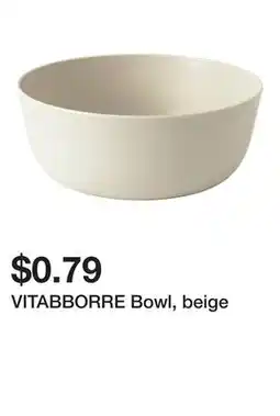 Ikea VITABBORRE Bowl, beige offer