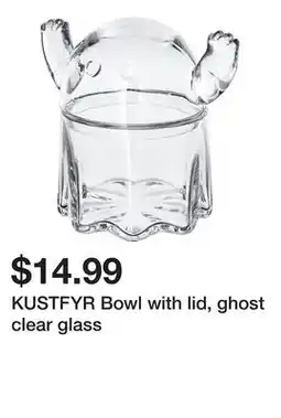 Ikea KUSTFYR Bowl with lid, ghost clear glass offer