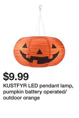 Ikea KUSTFYR LED pendant lamp, pumpkin battery operated/outdoor orange offer