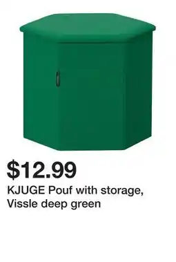 Ikea KJUGE Pouf with storage, Vissle deep green offer