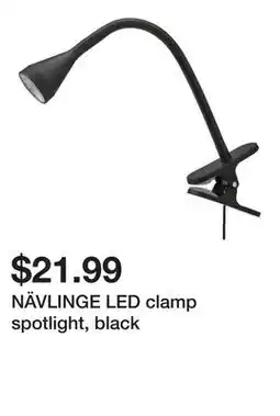 Ikea NÄVLINGE LED clamp spotlight, black offer