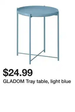 Ikea GLADOM Tray table, light blue offer