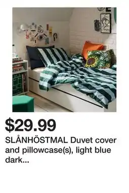 Ikea SLÅNHÖSTMAL Duvet cover and pillowcase(s), light blue dark green/stripe offer