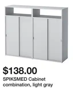 Ikea SPIKSMED Cabinet combination, light gray offer