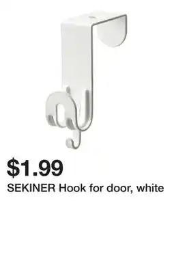 Ikea SEKINER Hook for door, white offer