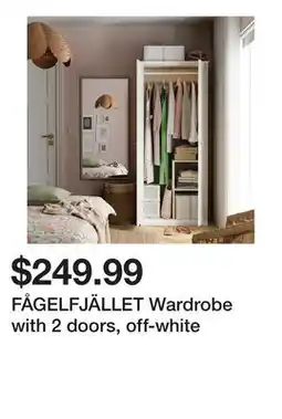 Ikea FÅGELFJÄLLET Wardrobe with 2 doors, off-white offer