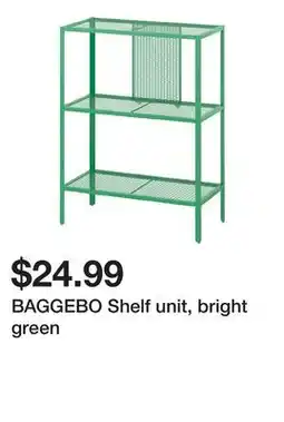 Ikea BAGGEBO Shelf unit, bright green offer