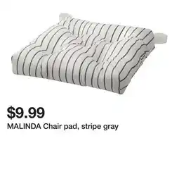 Ikea MALINDA Chair pad, stripe gray offer