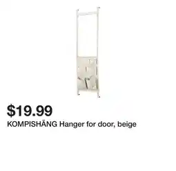 Ikea KOMPISHÄNG Hanger for door, beige offer