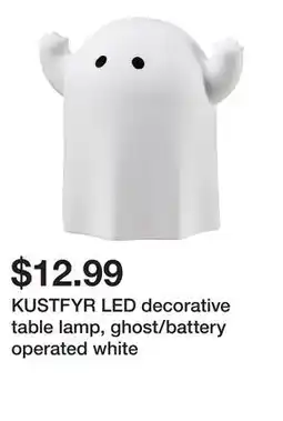 Ikea KUSTFYR LED decorative table lamp, ghost/battery operated white offer