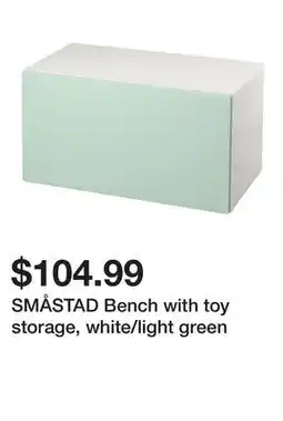 Ikea SMÅSTAD Bench with toy storage, white/light green offer
