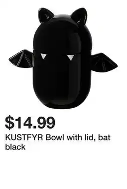 Ikea KUSTFYR Bowl with lid, bat black offer