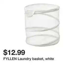 Ikea FYLLEN Laundry basket, white offer