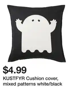 Ikea KUSTFYR Cushion cover, mixed patterns white/black offer