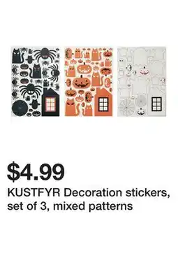 Ikea KUSTFYR Decoration stickers, set of 3, mixed patterns offer